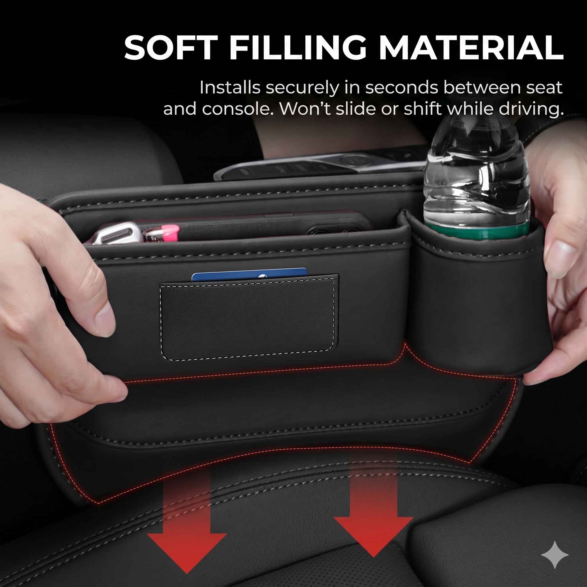 Car Seat Gap Filler Organizer, Seat Organizer Front Seat ( Pack Of 2 )