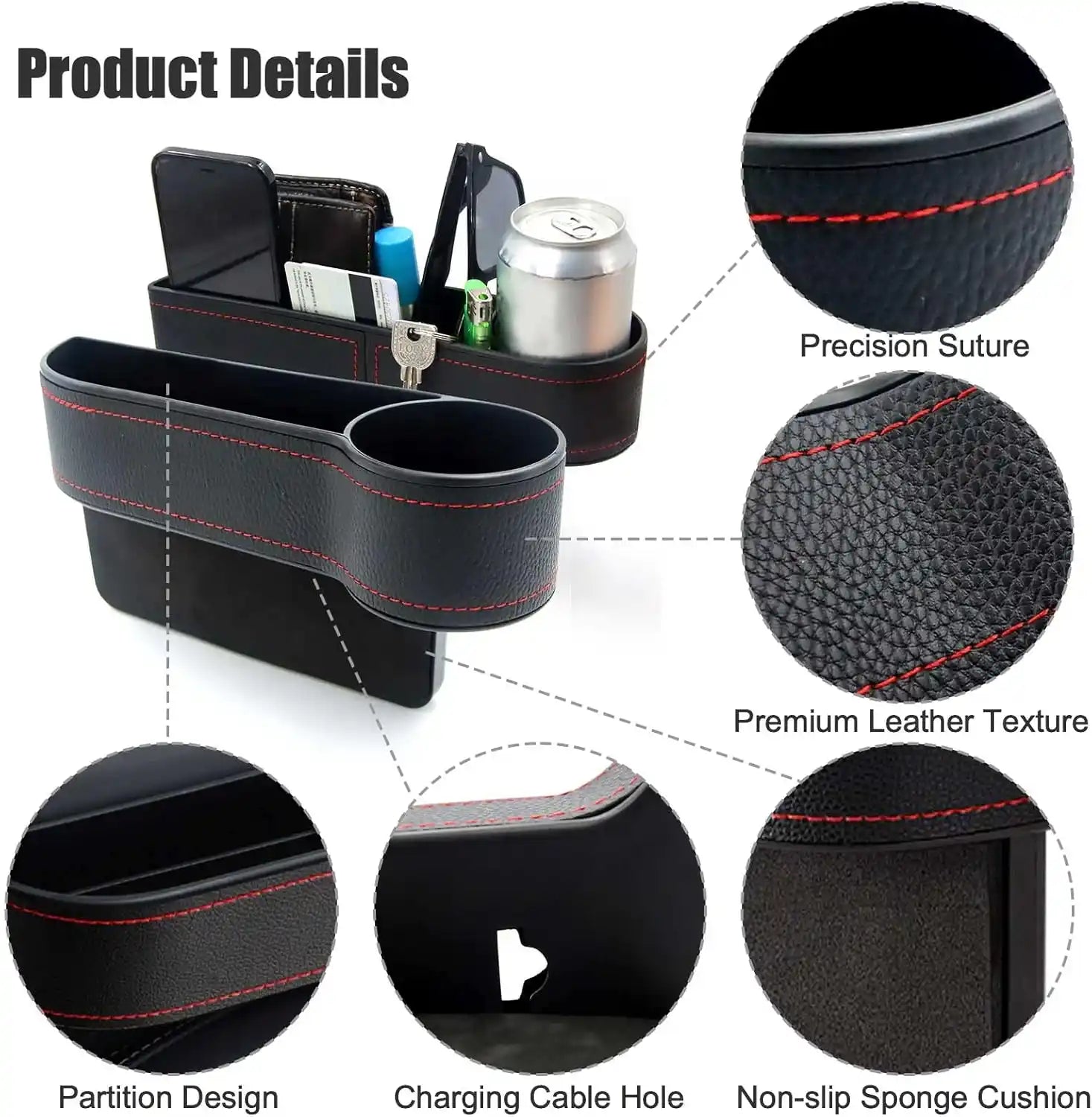 Car Seat Gap Filler Organizer, Seat Organizer Front Seat ( Pack Of 2 )
