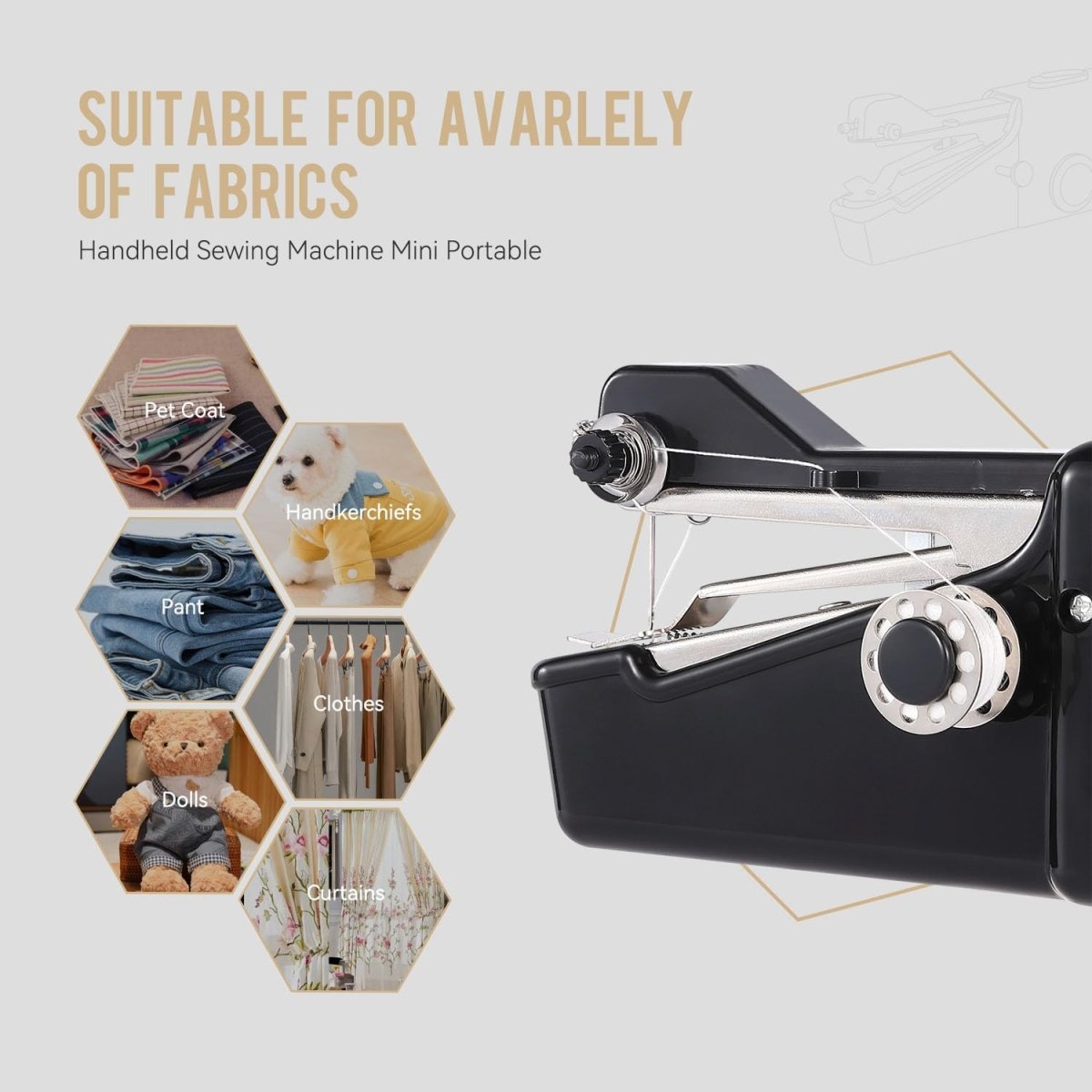 PREMIUM Portable Mini Electric Sewing Machine - Cordless Handheld for Quick Fabric Repairs & DIY Crafts, Ideal for Beginners - GingerDrop.in
