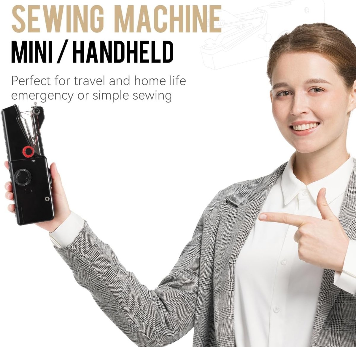 PREMIUM Portable Mini Electric Sewing Machine - Cordless Handheld for Quick Fabric Repairs & DIY Crafts, Ideal for Beginners - GingerDrop.in